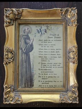Gold Ornate Saint Francis Prayer Wall Frame - Decorative Accent